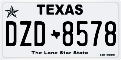 TX license plate DZD8578