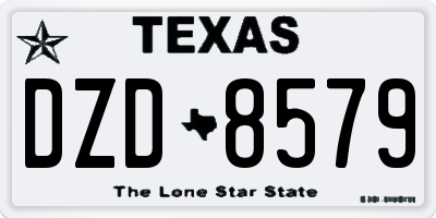 TX license plate DZD8579