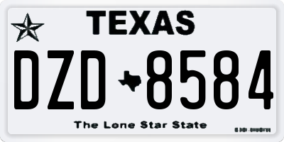 TX license plate DZD8584