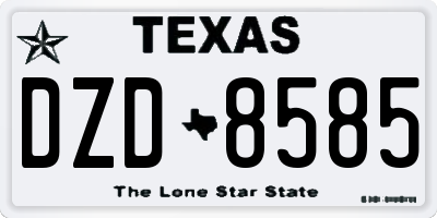TX license plate DZD8585