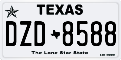 TX license plate DZD8588