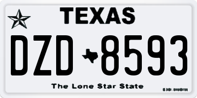 TX license plate DZD8593