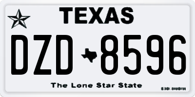 TX license plate DZD8596