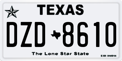 TX license plate DZD8610