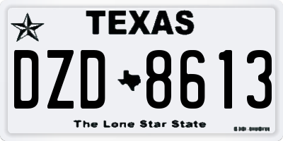 TX license plate DZD8613