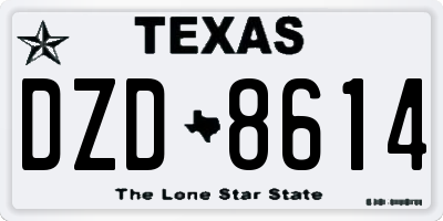 TX license plate DZD8614