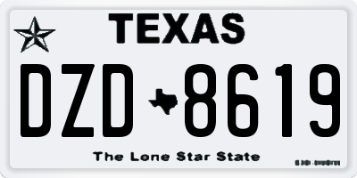 TX license plate DZD8619