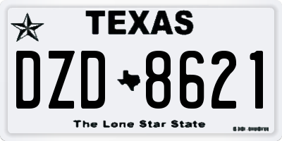 TX license plate DZD8621