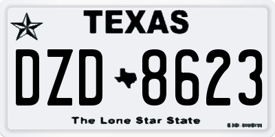TX license plate DZD8623
