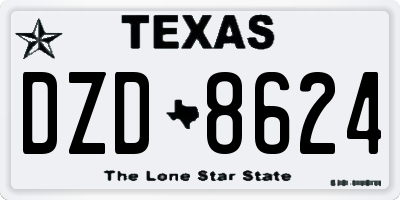 TX license plate DZD8624