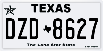 TX license plate DZD8627