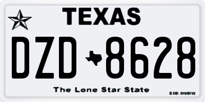 TX license plate DZD8628