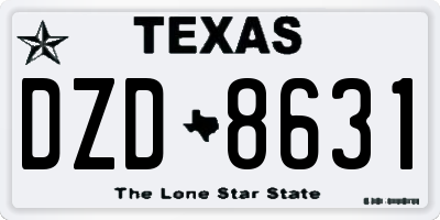 TX license plate DZD8631