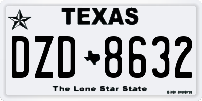 TX license plate DZD8632