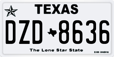 TX license plate DZD8636