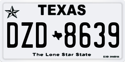 TX license plate DZD8639