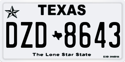 TX license plate DZD8643