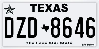 TX license plate DZD8646