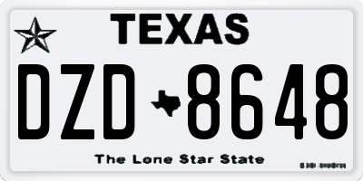 TX license plate DZD8648