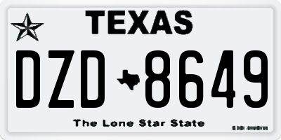 TX license plate DZD8649