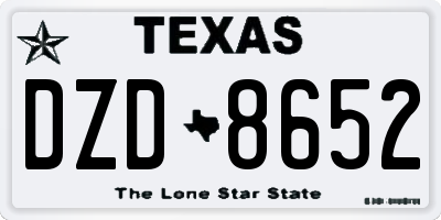 TX license plate DZD8652