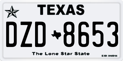 TX license plate DZD8653