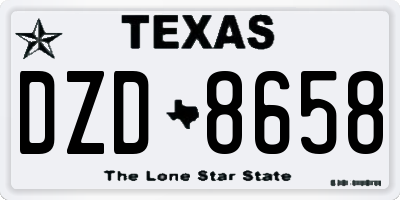 TX license plate DZD8658