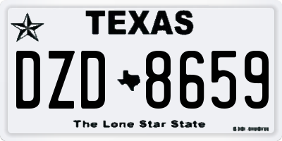 TX license plate DZD8659