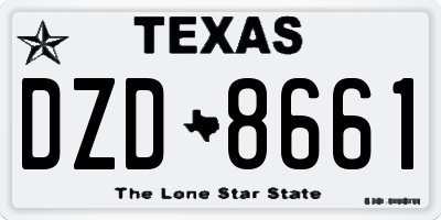 TX license plate DZD8661
