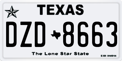 TX license plate DZD8663