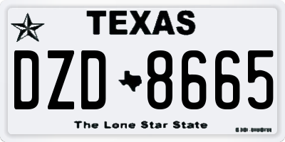 TX license plate DZD8665