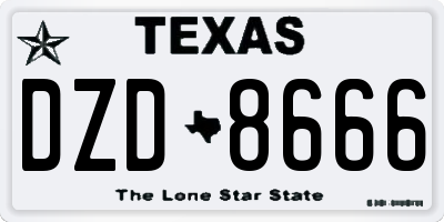 TX license plate DZD8666