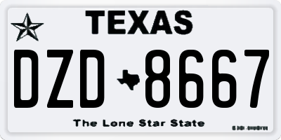 TX license plate DZD8667