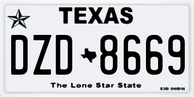 TX license plate DZD8669