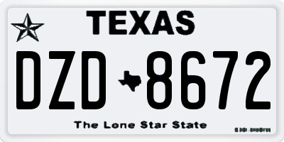 TX license plate DZD8672