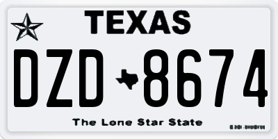 TX license plate DZD8674
