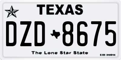 TX license plate DZD8675