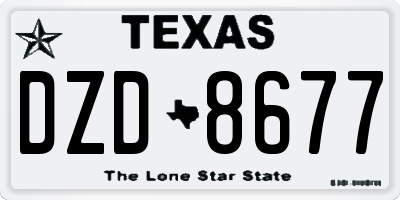 TX license plate DZD8677