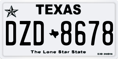TX license plate DZD8678
