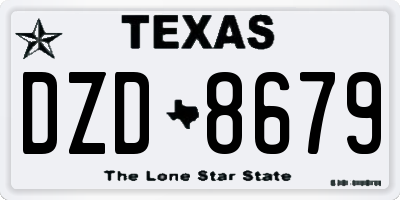 TX license plate DZD8679