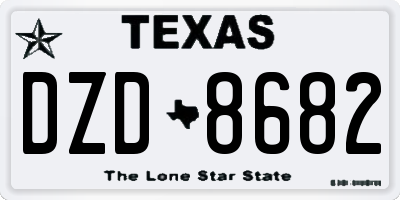 TX license plate DZD8682