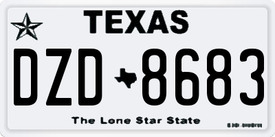 TX license plate DZD8683