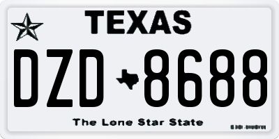 TX license plate DZD8688