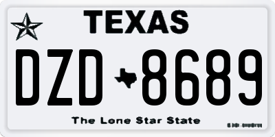 TX license plate DZD8689