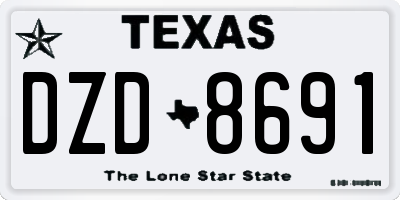 TX license plate DZD8691