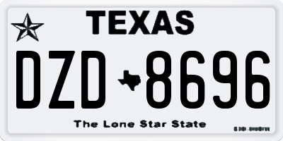 TX license plate DZD8696