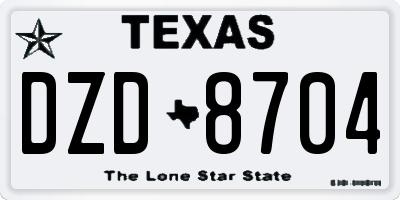 TX license plate DZD8704