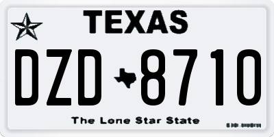 TX license plate DZD8710