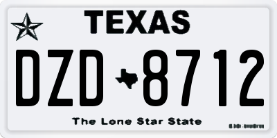 TX license plate DZD8712