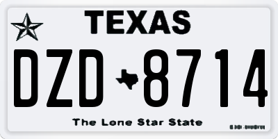 TX license plate DZD8714